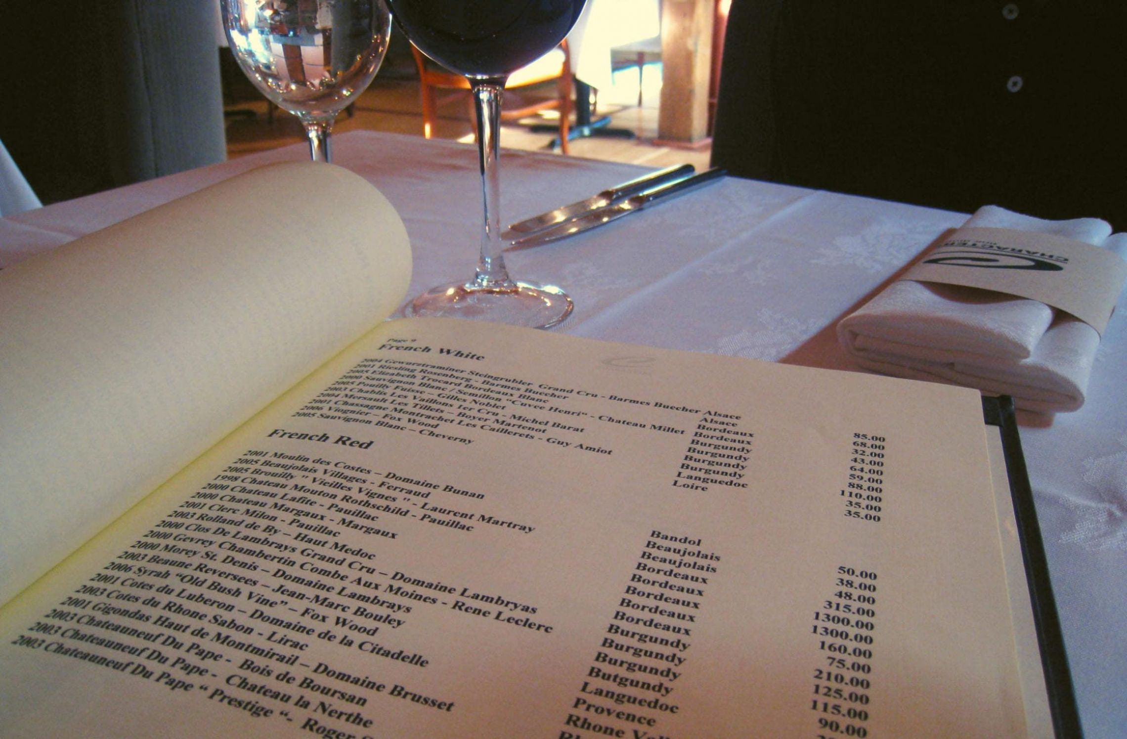 Wine list deals for restaurant